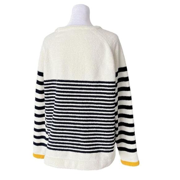 Joules Navy White Striped Seaport Chenille Crewneck Sweater Size 12 - Picture 6 of 10